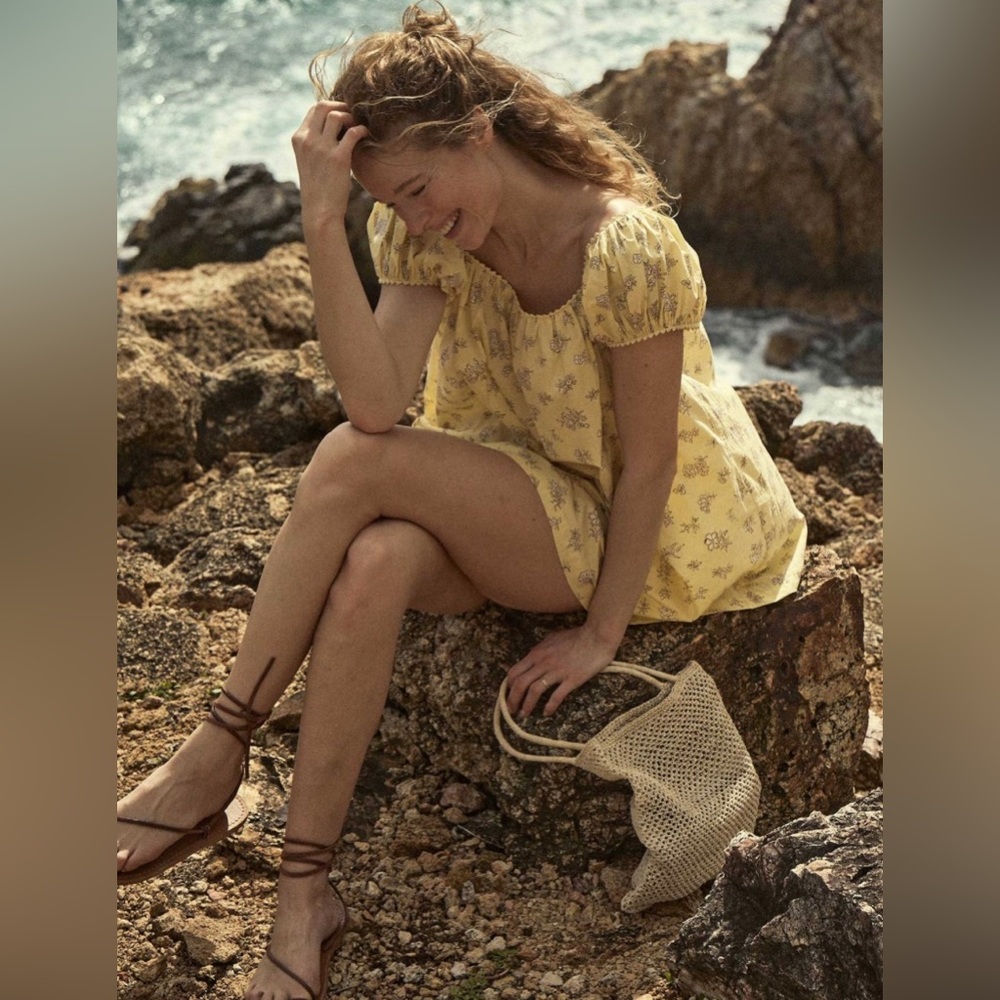 NWT Doen Julie Dress Yellow Flowers, Size Small